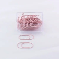 TUTU 50pcs/Box 50mm Rose Gold Paperclips Electroplating Metal Paper Clips Photo Clip Paper Clips Decorative Stationary H0166