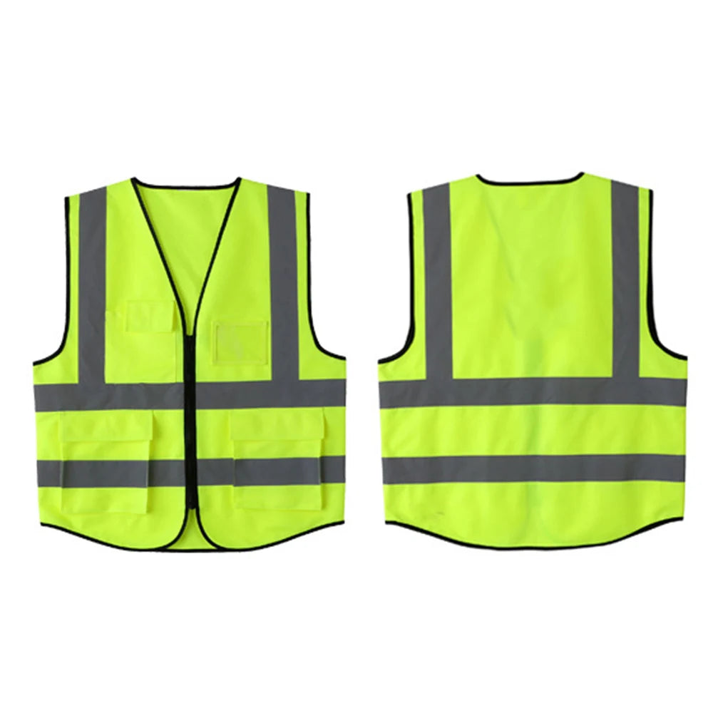 2019 High Visibility Reflective Safety Vest Work Reflective Vest Multi Pockets Workwear Safety Waistcoat Men Safety Vest