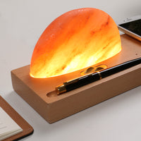 Himalayan Salt Led Desk Lamp Bedside Lamp With Wireless Charging Led Table Lamp