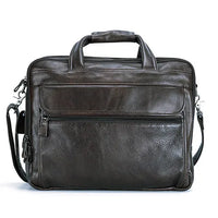 Large Men Leather Handbgs Male Genuine Leather Business Travel Brifcases Bag Men's 15.6 Inch Laptop Shoulder Bag Business A4 Bag