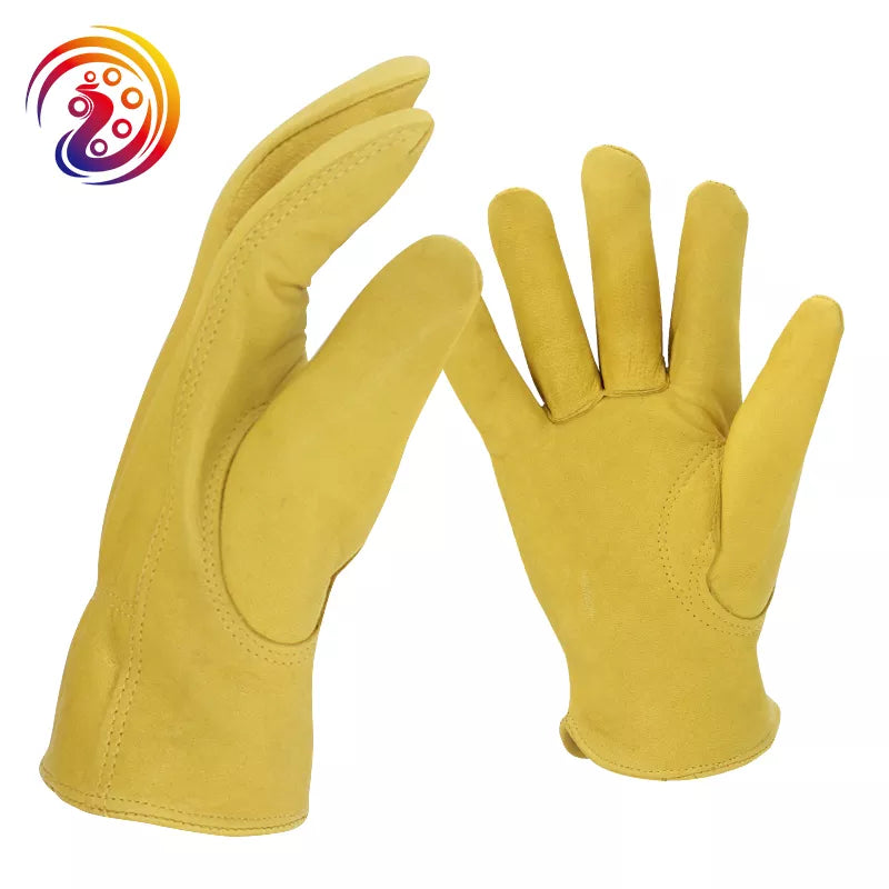 Leather Work Gloves Mens Work Gloves for Gardening / Driving / Warehouse / Handing / Yard Work Sheepskin Leather Glove