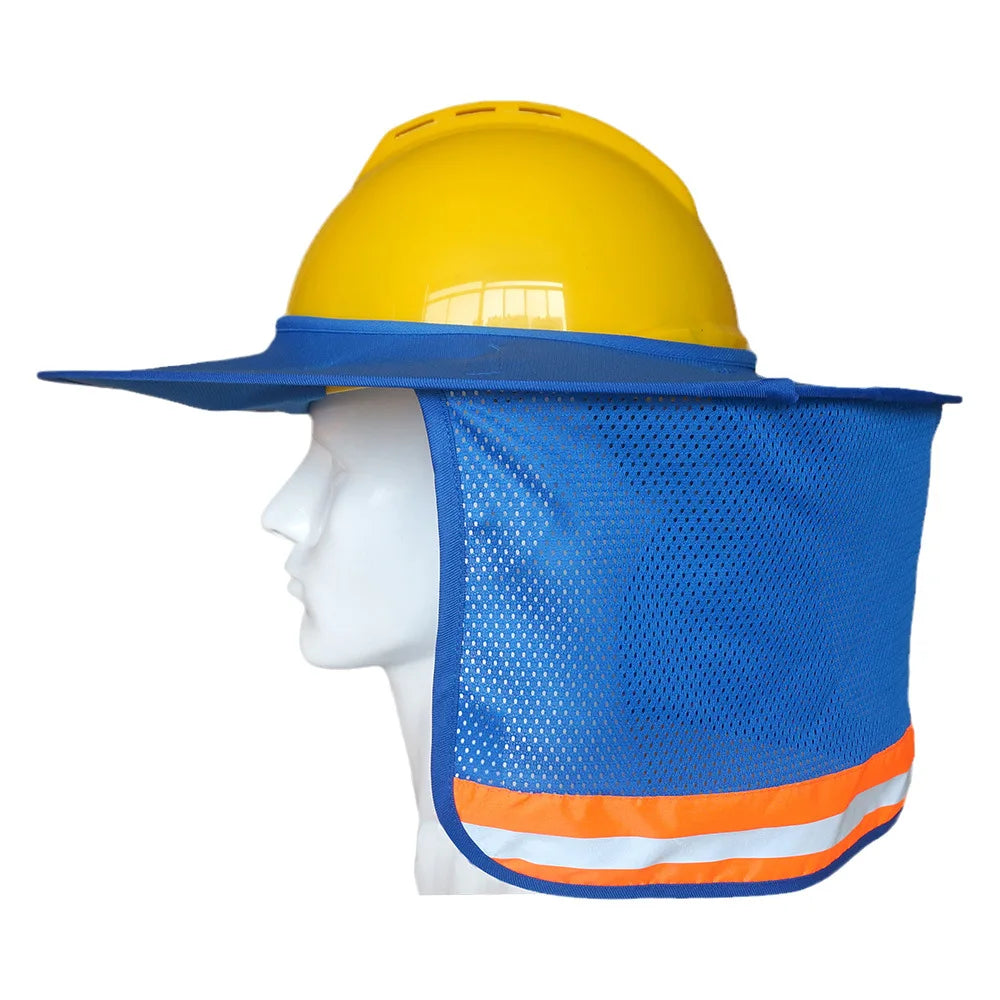 Hard Hat Sun Shade Hat Polyester Mesh Sun Shade Protection With Safety High Visibility Reflective Stripe