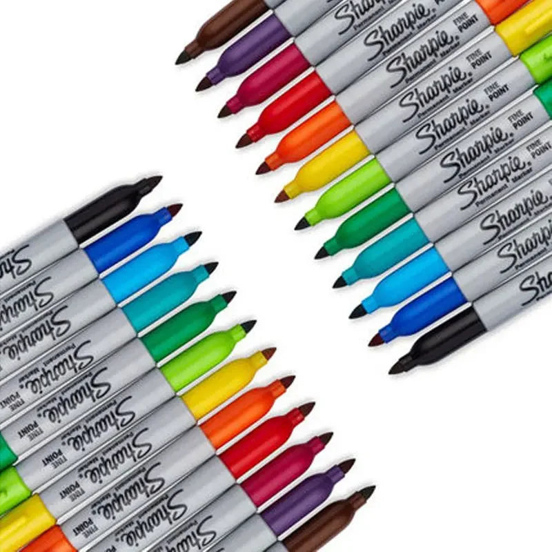 Sharpie Marker Pen Set 12/24 Colored Art Marker Eco-Friendly Fine Point Permanent Oil Marker Pens Colored Office Stationery