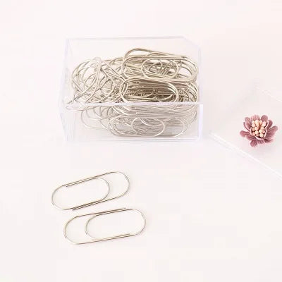 TUTU 50pcs/Box 50mm Rose Gold Paperclips Electroplating Metal Paper Clips Photo Clip Paper Clips Decorative Stationary H0166