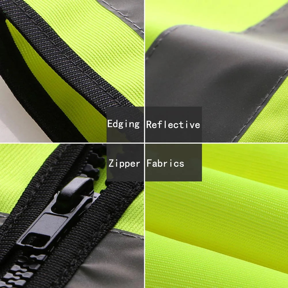 2019 High Visibility Reflective Safety Vest Work Reflective Vest Multi Pockets Workwear Safety Waistcoat Men Safety Vest