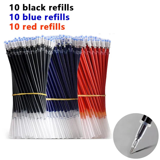 3+20Pcs Gel Pen and Refill Black Blue Red Ink Bullet 0.5mm Gel Pens School&Office Supplies Stationery With Free Shipping