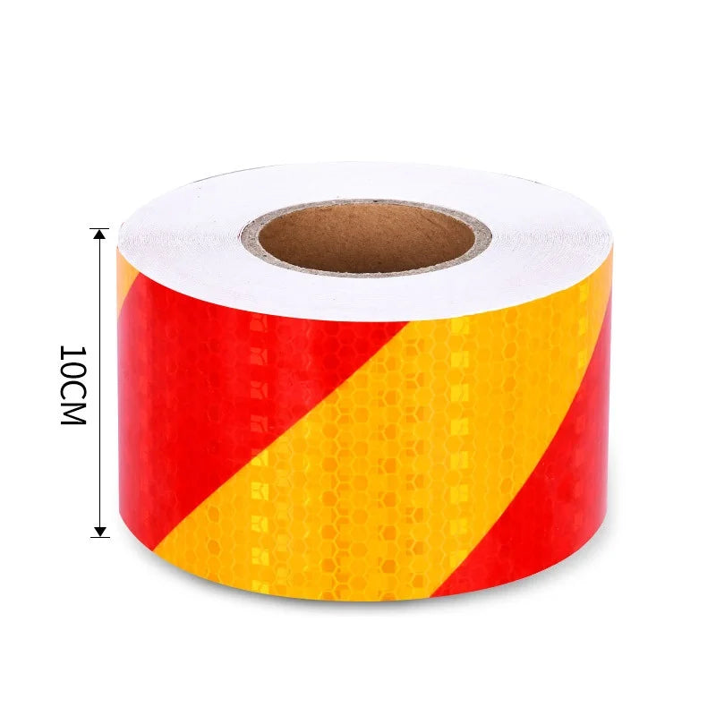 10cmx25m PVC Self-Adhesive Reflective Safety Tape Road Traffic Construction Site Reflective Warning Arrow Sign Sticker