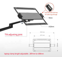 OL-3L Aluminum Multifunction 10"-17"Ergonomics Desk Laptop Stand 32" Monitor Desktop Holder Computer Full Motion With Column Bar