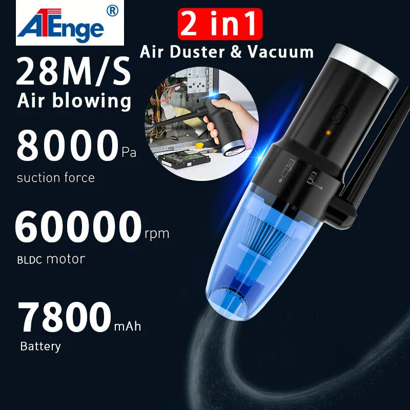 Cordless Air Duster, Electric Air Can, Replacement for Compressed Air Can & Spray Duster, Can of Air for Computer Cleaning