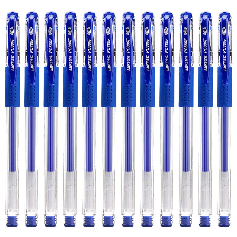 Gel Ink Roller Ball Pen Set, Office Supplies, Black, Blue, Red Ink Color, 0.5mm Ballpoint, Students, School Stationery,12Pcs Box