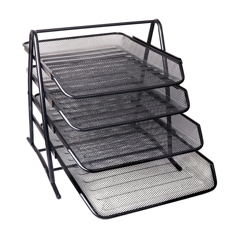 Desk Organizer Mesh Paper Tray 3 Tier Office File Organizer With Sliding Drawer