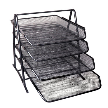 Desk Organizer Mesh Paper Tray 3 Tier Office File Organizer With Sliding Drawer