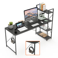 Bestier Home Office Wooden Large Size Dual Monitor Table Standing Computer Desks With Book Rack for Office