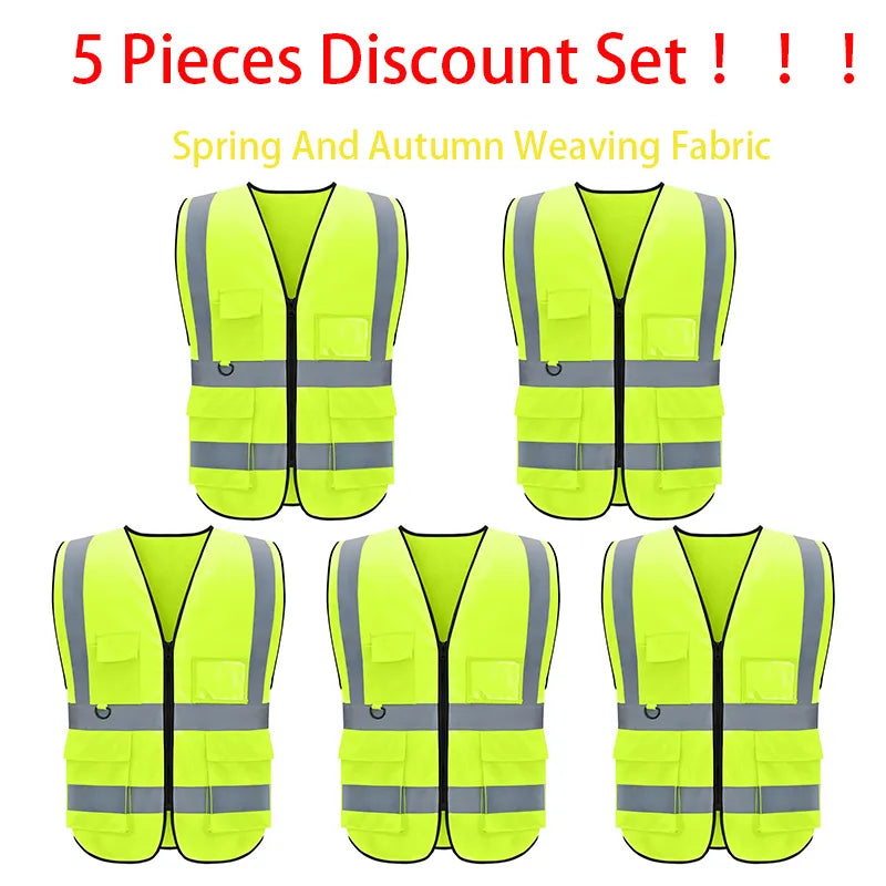 Reflective Safety Vest High Visibility  XXXL Motorcycle Jacket Safety Vest Fluorescent Signal Police for Men Woman