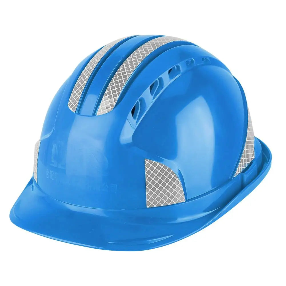 Worker Construction Site Protective Cap Ventilate ABS Hard Hat Reflective Stripe Safety Helmet