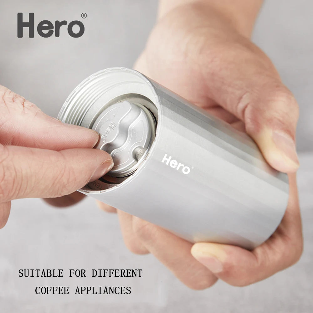 HERO Portable Manual Coffee Grinder 420 Stainless Steel Burr Grinder Durable Coffee Bean Maker Mini Coffees Milling 15g Capacity