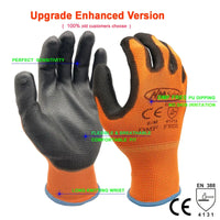 24Pieces/12 Pairs Safety Working Gloves Black Pu Nylon Cotton Glove Industrial Protective Work Gloves NMSafety Brand Supplier