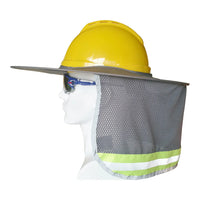 Hard Hat Sun Shade Hat Polyester Mesh Sun Shade Protection With Safety High Visibility Reflective Stripe