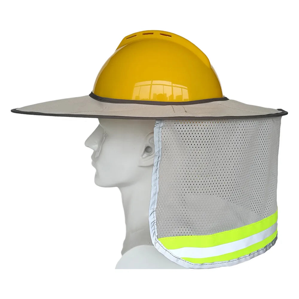 Hard Hat Sun Shade Hat Polyester Mesh Sun Shade Protection With Safety High Visibility Reflective Stripe