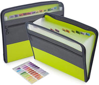 A4 Expanding File Folder With Sticky Labels,13 Pockets Accordion Document Organizer Expanding File Folder With Zipper Closure