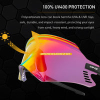 2023 Latest Design Frameless Sports Glasses Cycling Glasses Kapvoe Outdoor Running Mountain Bike Safety Glasses UV400 Sunglasses