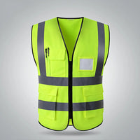 2019 High Visibility Reflective Safety Vest Work Reflective Vest Multi Pockets Workwear Safety Waistcoat Men Safety Vest