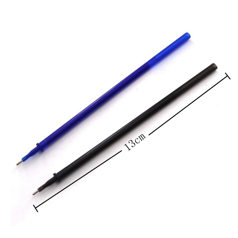 20Pcs Erasable Ballpoint Pen 0.5mm Writing Nib Rod Blue Black Ink Pen Refill School Student Washable Handle Erase Pen Stationery