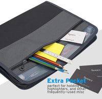 A4 Expanding File Folder With Sticky Labels,13 Pockets Accordion Document Organizer Expanding File Folder With Zipper Closure