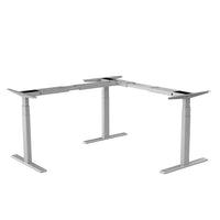 Black L Shaped Electric Curved Sit Stand Table Frame Adjustable Height