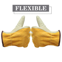 Work Gloves Cowhide Leather Men Working Welding Gloves Safety Protective Garden Sports MOTO Wear-Resisting Gloves