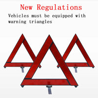 Car Emergency Breakdown Warning Triangle Red Reflective Safety Hazard Car Tripod Folded Stop Sign Reflector Cinta Reflectante