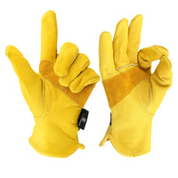 Work Gloves Cowhide Leather Factory Driver Climbing Gardening Glove Protective Yard Work