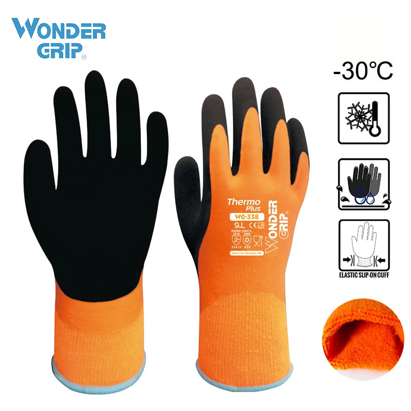 Wonder Grip Thicken Garden Working Gloves Coldproof Work Gloves Double Layer Latex Coated Protection Gardening Gloves