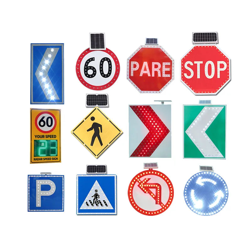 Manufacturer Low Price Traffic Safety  Plate Traffic Signs of All Shapes LED/AC Powered Solar LED Traffic Light