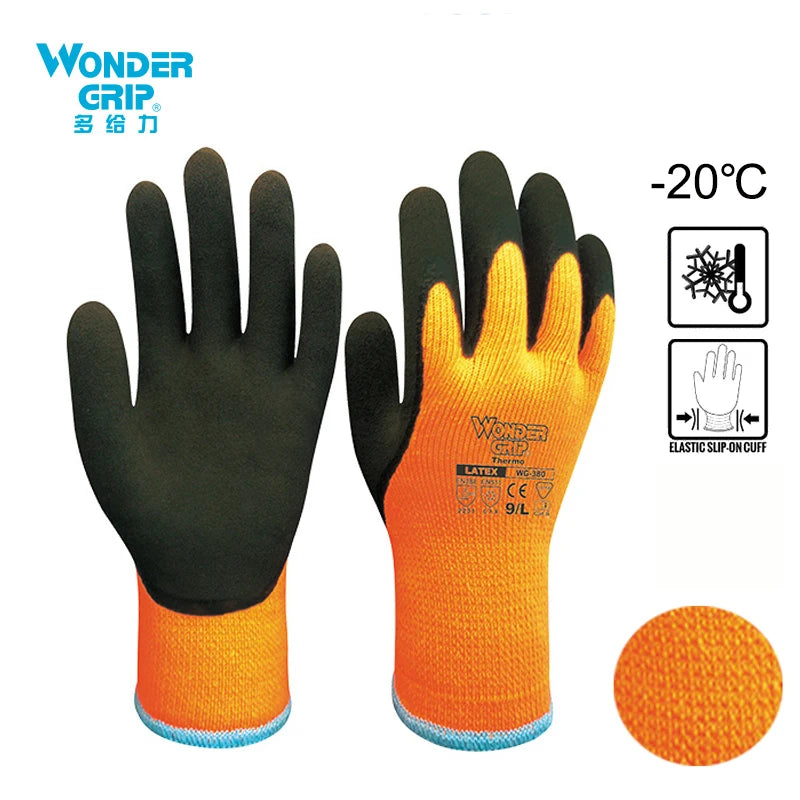 Wonder Grip Thicken Garden Working Gloves Coldproof Work Gloves Double Layer Latex Coated Protection Gardening Gloves