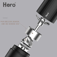 HERO Portable Manual Coffee Grinder 420 Stainless Steel Burr Grinder Durable Coffee Bean Maker Mini Coffees Milling 15g Capacity