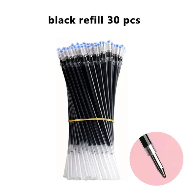 3+20Pcs Gel Pen and Refill Black Blue Red Ink Bullet 0.5mm Gel Pens School&Office Supplies Stationery With Free Shipping