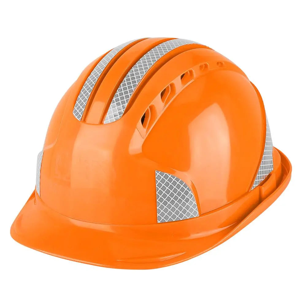 Worker Construction Site Protective Cap Ventilate ABS Hard Hat Reflective Stripe Safety Helmet