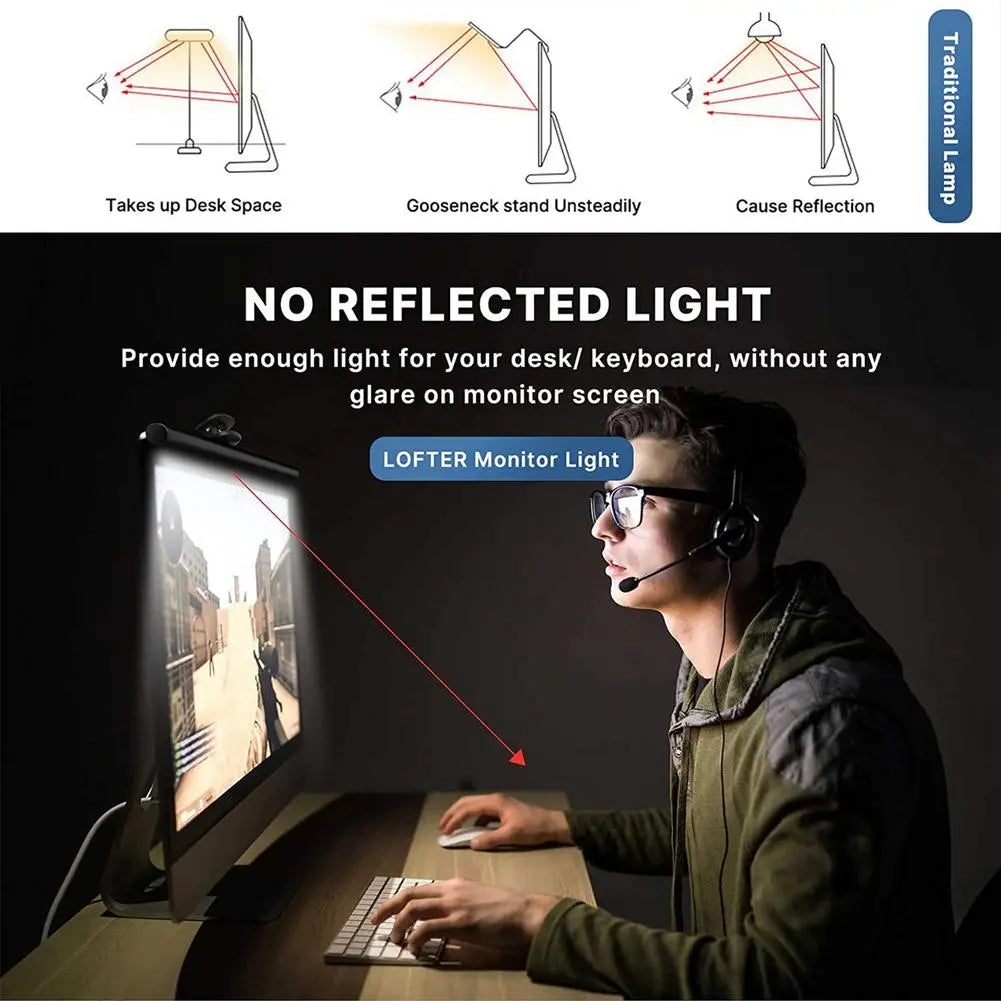 LED Light Dimmable USB Desk Lamps Monitor Laptop Screen Light Bar LED Desktop Table Lamp Eye Protection Reading Lamp