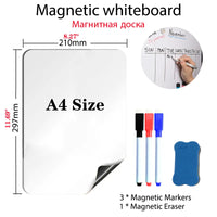 A4 Size Magnetic Whiteboard Pens Vinyl Fridge Dry Erase White Board Refrigerator Magnet Note Flexible Remind Message Boards