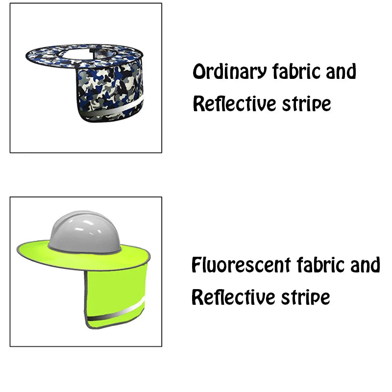 Hard Hat Sun Shade Hat Polyester Mesh Sun Shade Protection With Safety High Visibility Reflective Stripe