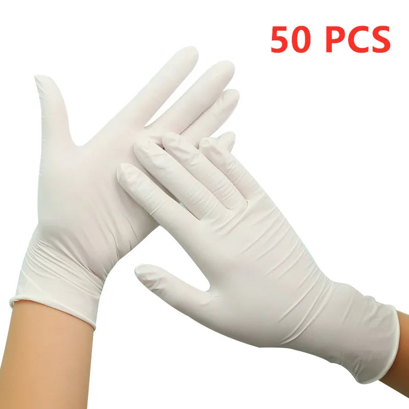 50/100pcs Disposable Nitrile Latex Rubber Gloves Dishwashing/Kitchen/Work//Garden/Household Cleaning Gloves Black/Blue Gloves