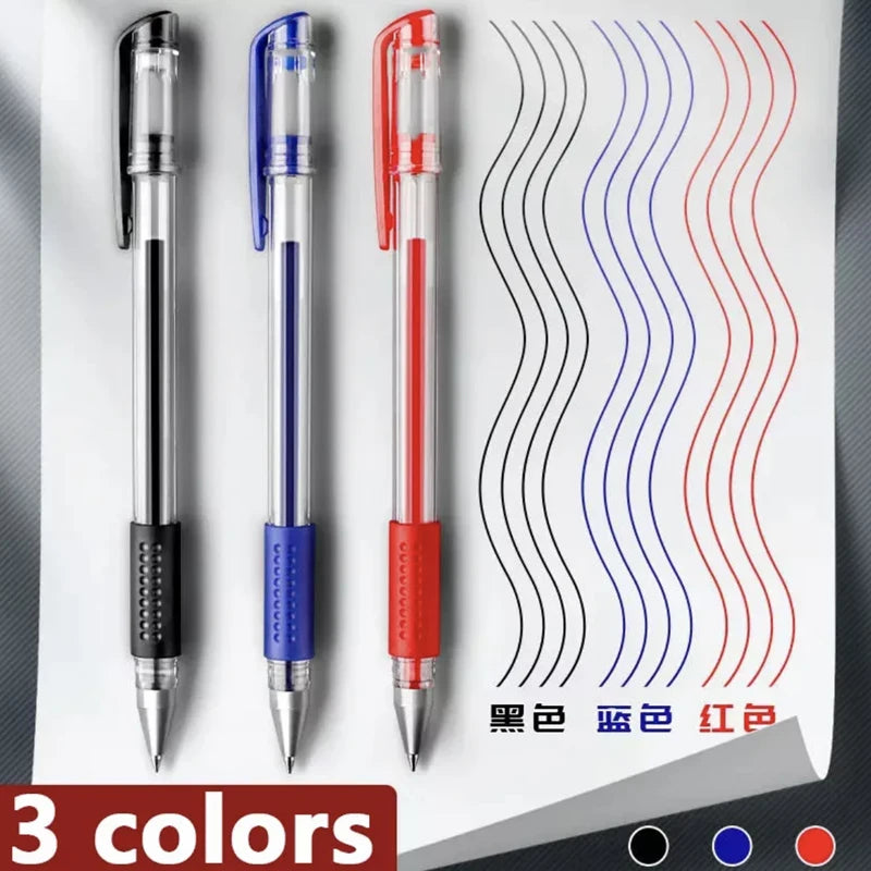 Gel Ink Roller Ball Pen Set, Office Supplies, Black, Blue, Red Ink Color, 0.5mm Ballpoint, Students, School Stationery,12Pcs Box