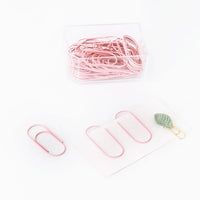 TUTU 50pcs/Box 50mm Rose Gold Paperclips Electroplating Metal Paper Clips Photo Clip Paper Clips Decorative Stationary H0166