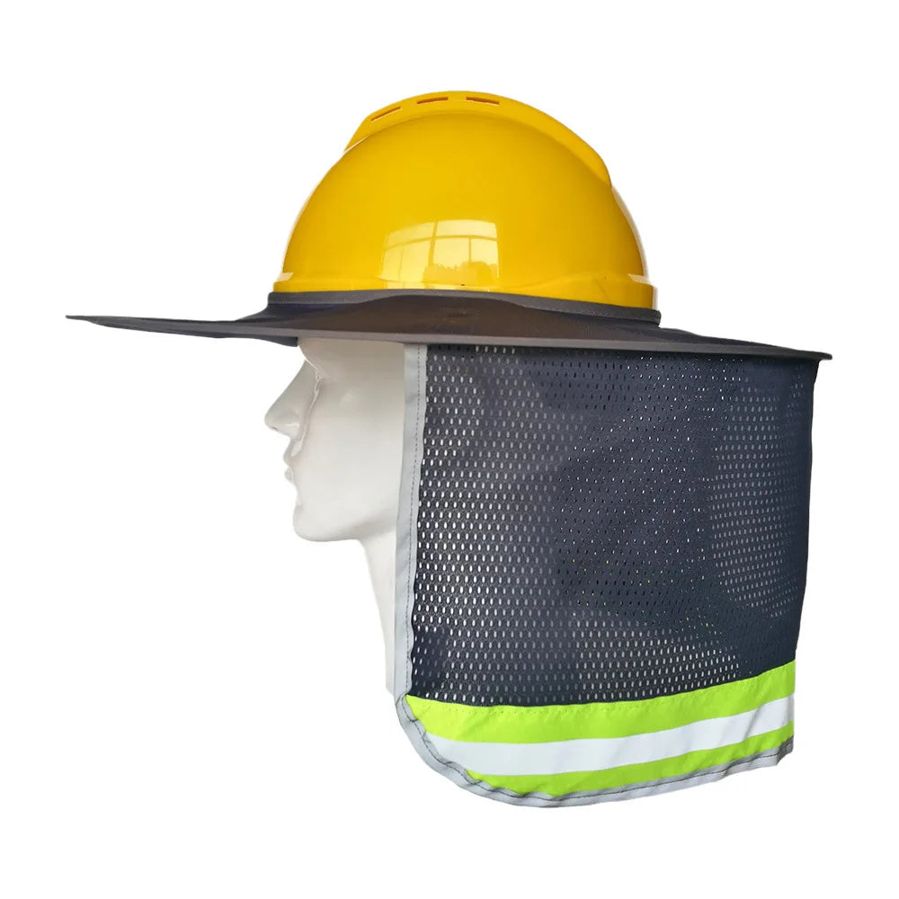 Hard Hat Sun Shade Hat Polyester Mesh Sun Shade Protection With Safety High Visibility Reflective Stripe