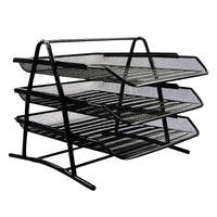 Desk Organizer Mesh Paper Tray 3 Tier Office File Organizer With Sliding Drawer