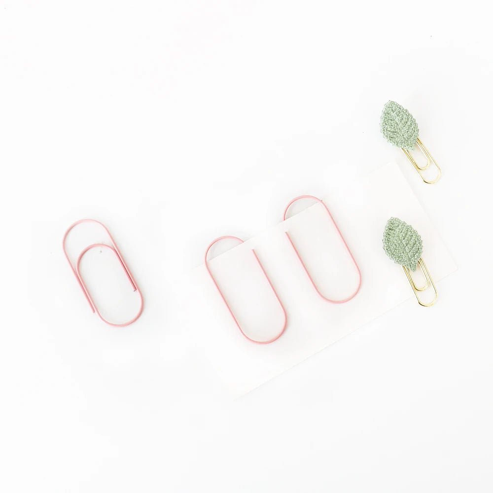 TUTU 50pcs/Box 50mm Rose Gold Paperclips Electroplating Metal Paper Clips Photo Clip Paper Clips Decorative Stationary H0166