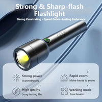 Philips Outdoor LED Rechargeable Flashlight Portable Powerful Bright Flashlights Camping Lamp for Outdoor Hiking Self Defense