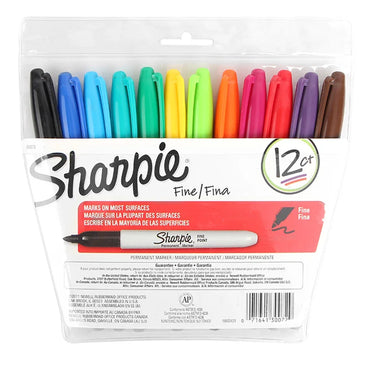 Sharpie Marker Pen Set 12/24 Colored Art Marker Eco-Friendly Fine Point Permanent Oil Marker Pens Colored Office Stationery