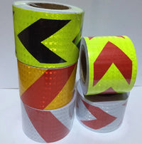 10cmx25m PVC Self-Adhesive Reflective Safety Tape Road Traffic Construction Site Reflective Warning Arrow Sign Sticker